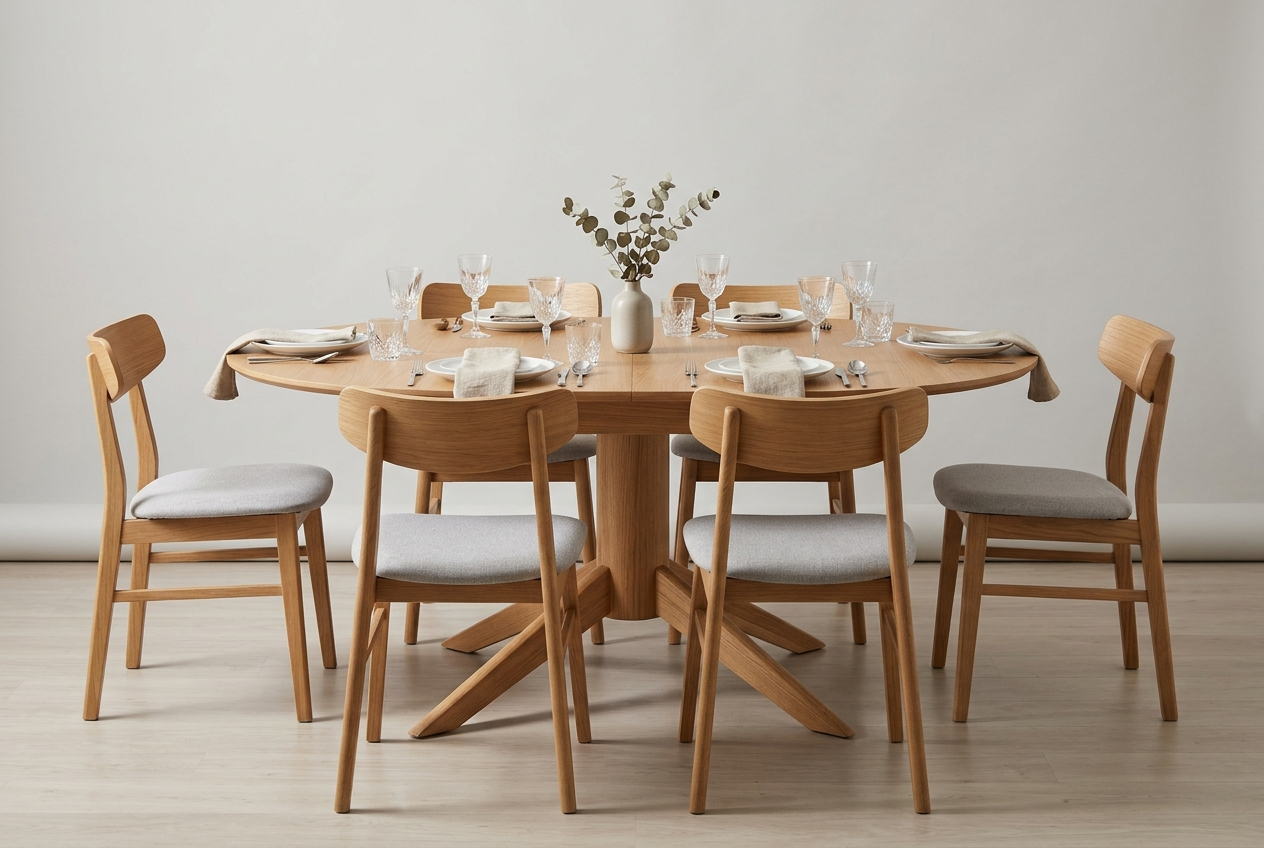 Round Extendable Dining Table for 4 to 6 - Image 3