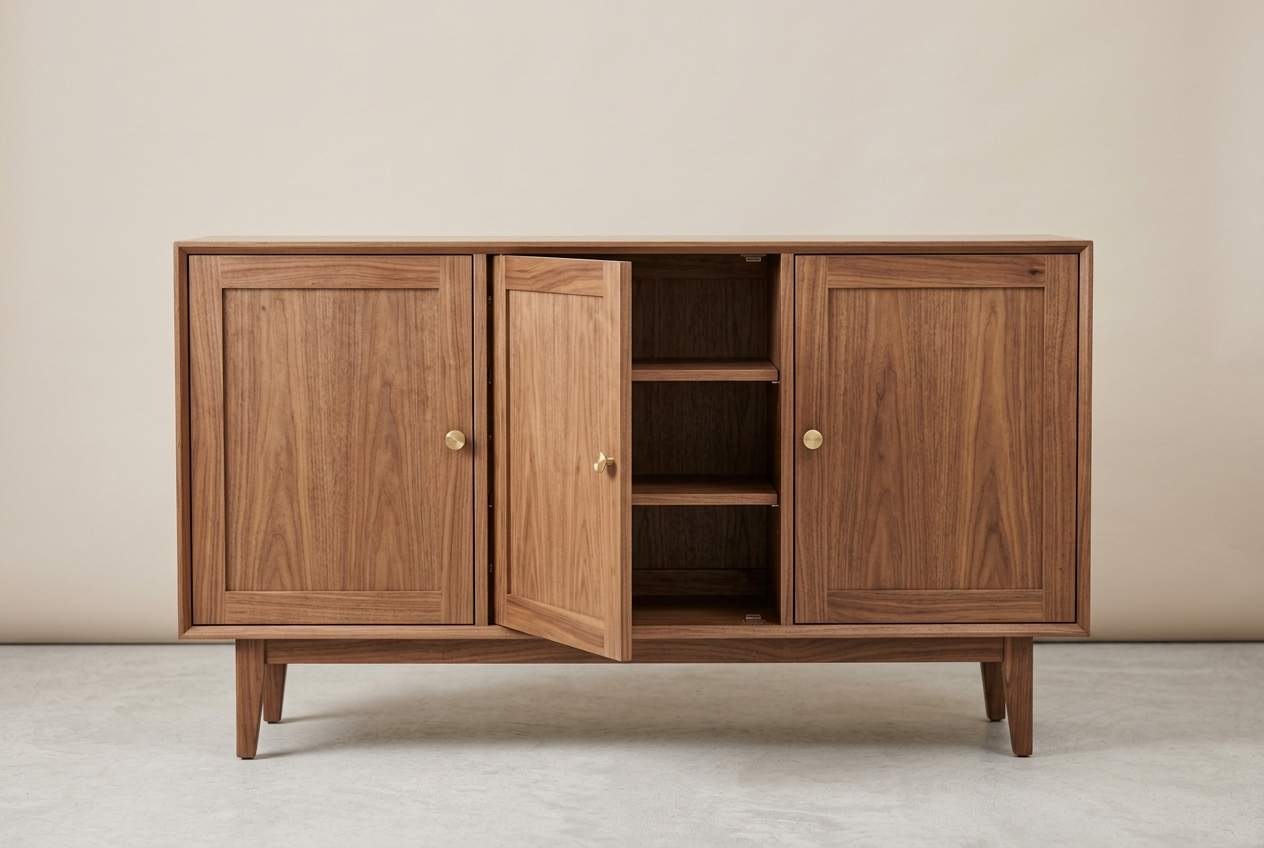 Wood Sideboard Buffet Cabinet with Adjustable Shelves - Image 3