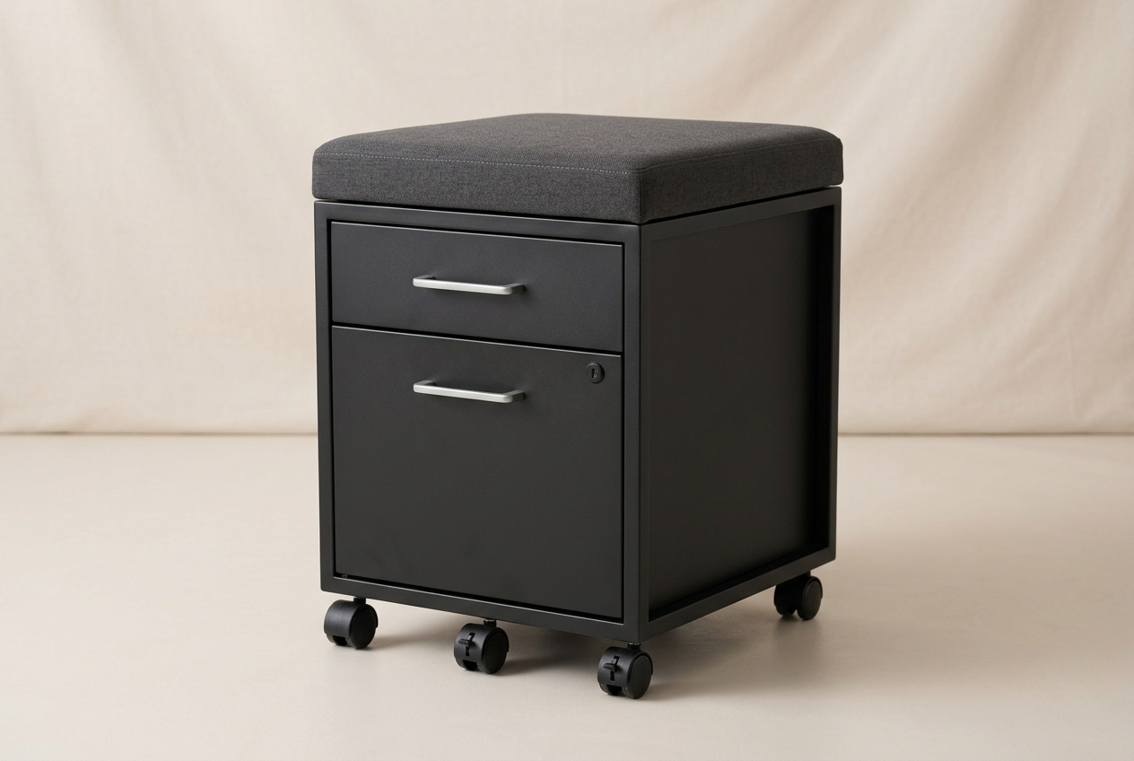 Mobile Filing Cabinet with Cushion Top - Image 2