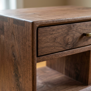 Two Drawer Nightstand with Open Shelf