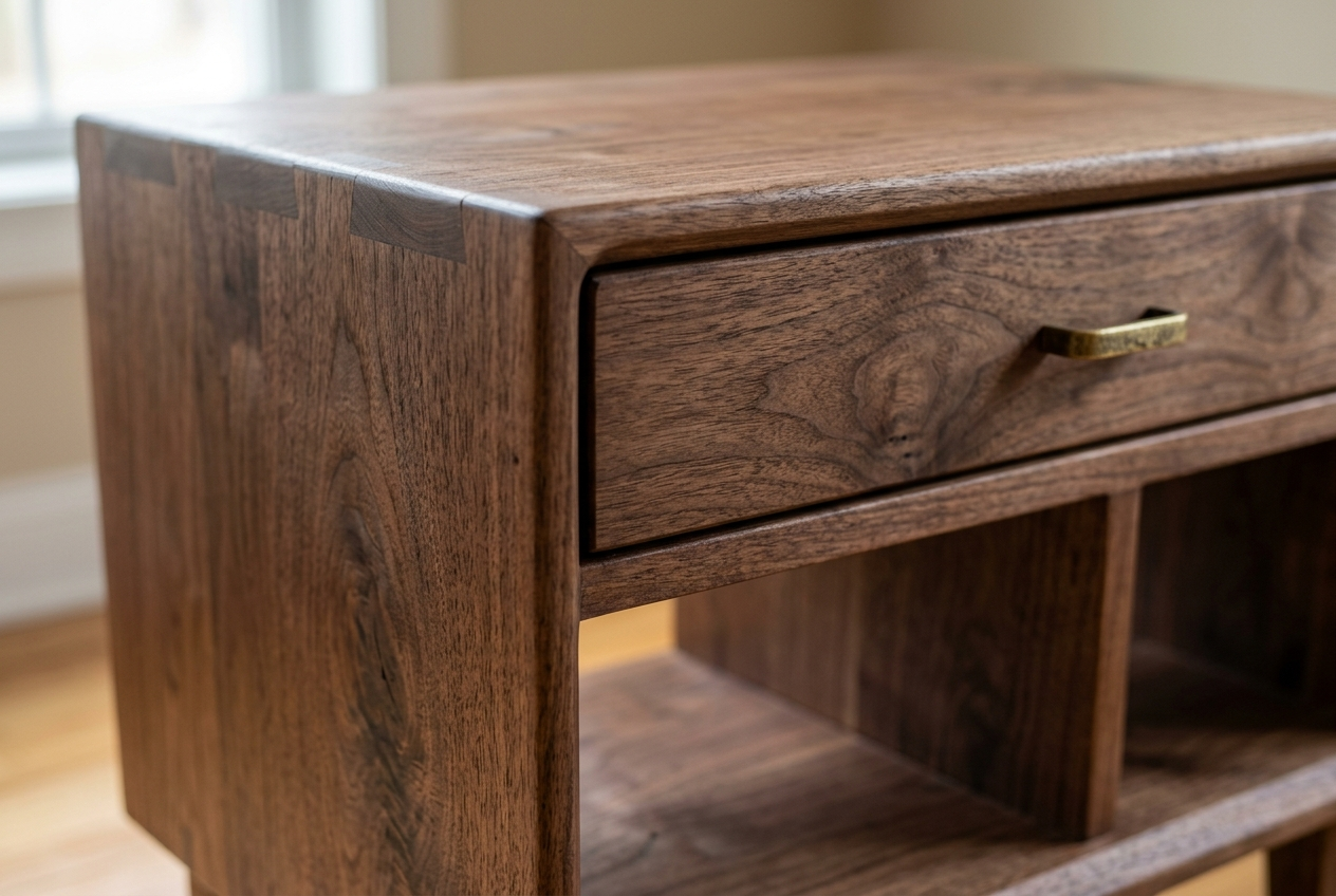 Two Drawer Nightstand with Open Shelf