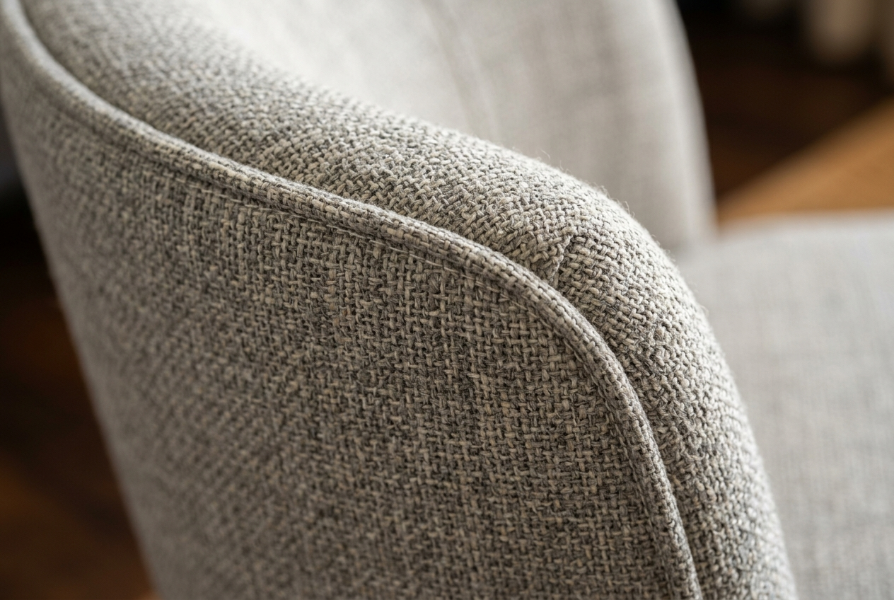 Upholstered Accent Chair with Curved Back